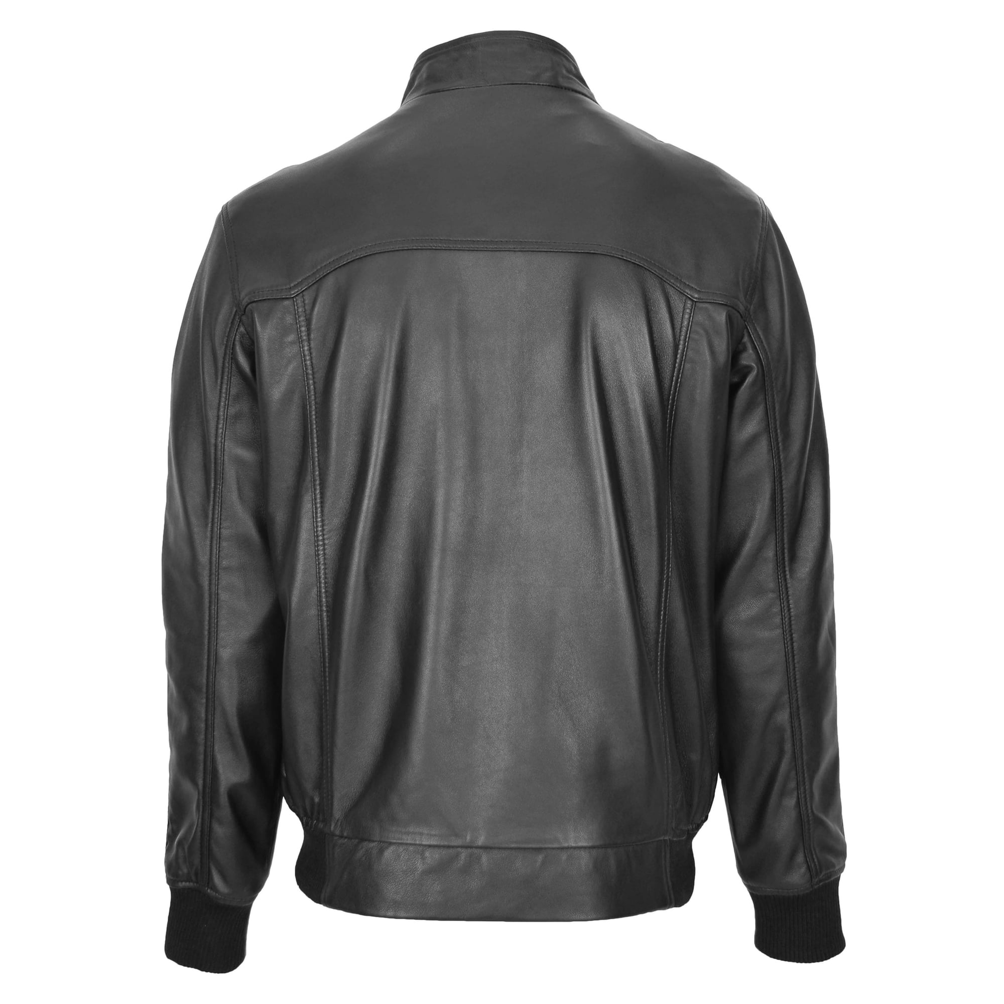 Leather Bomber Jacket Raglan Shoulder Francis Black