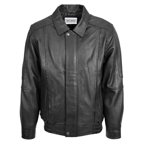 Classic Leather Bomber Jacket Jim Black