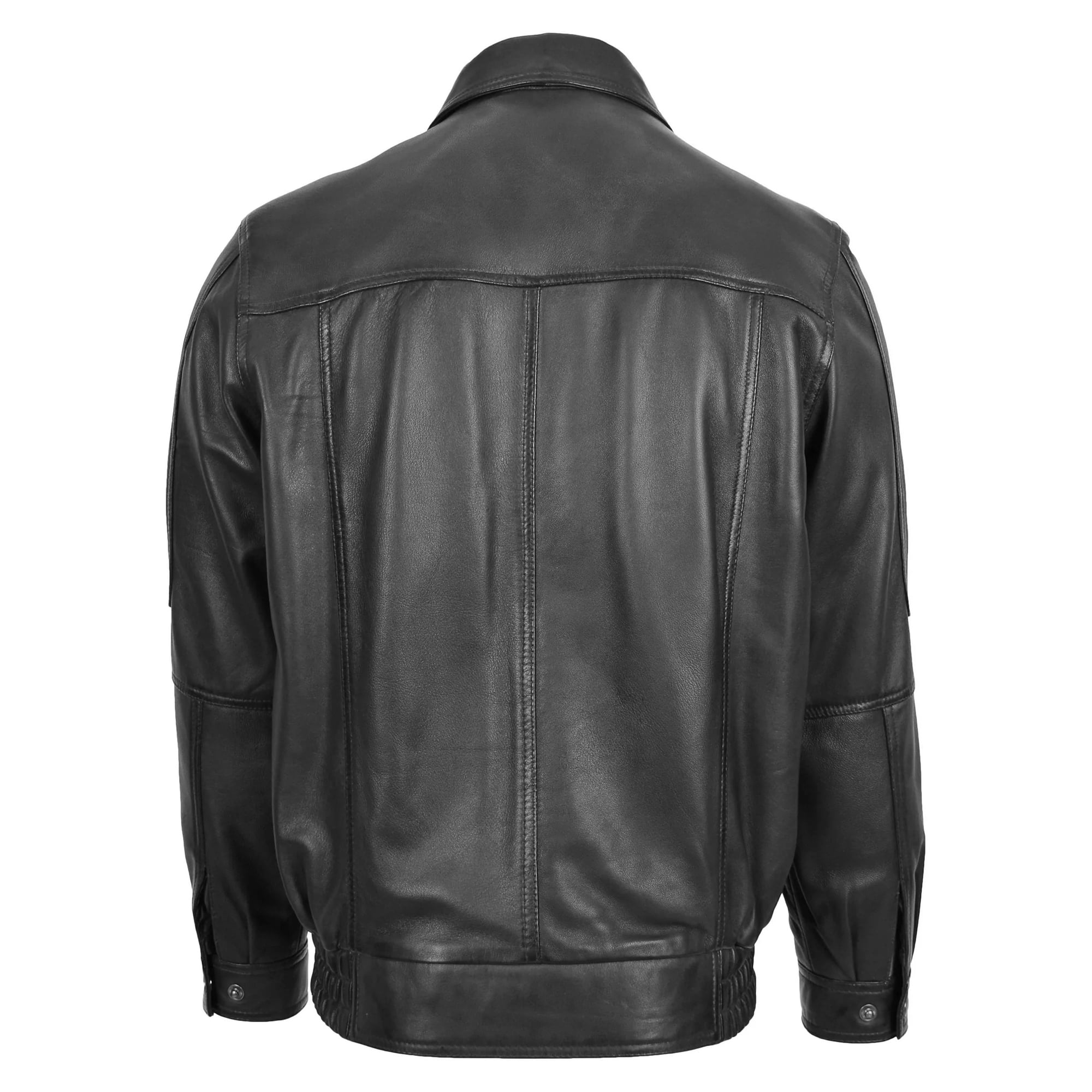 Classic Leather Bomber Jacket Jim Black