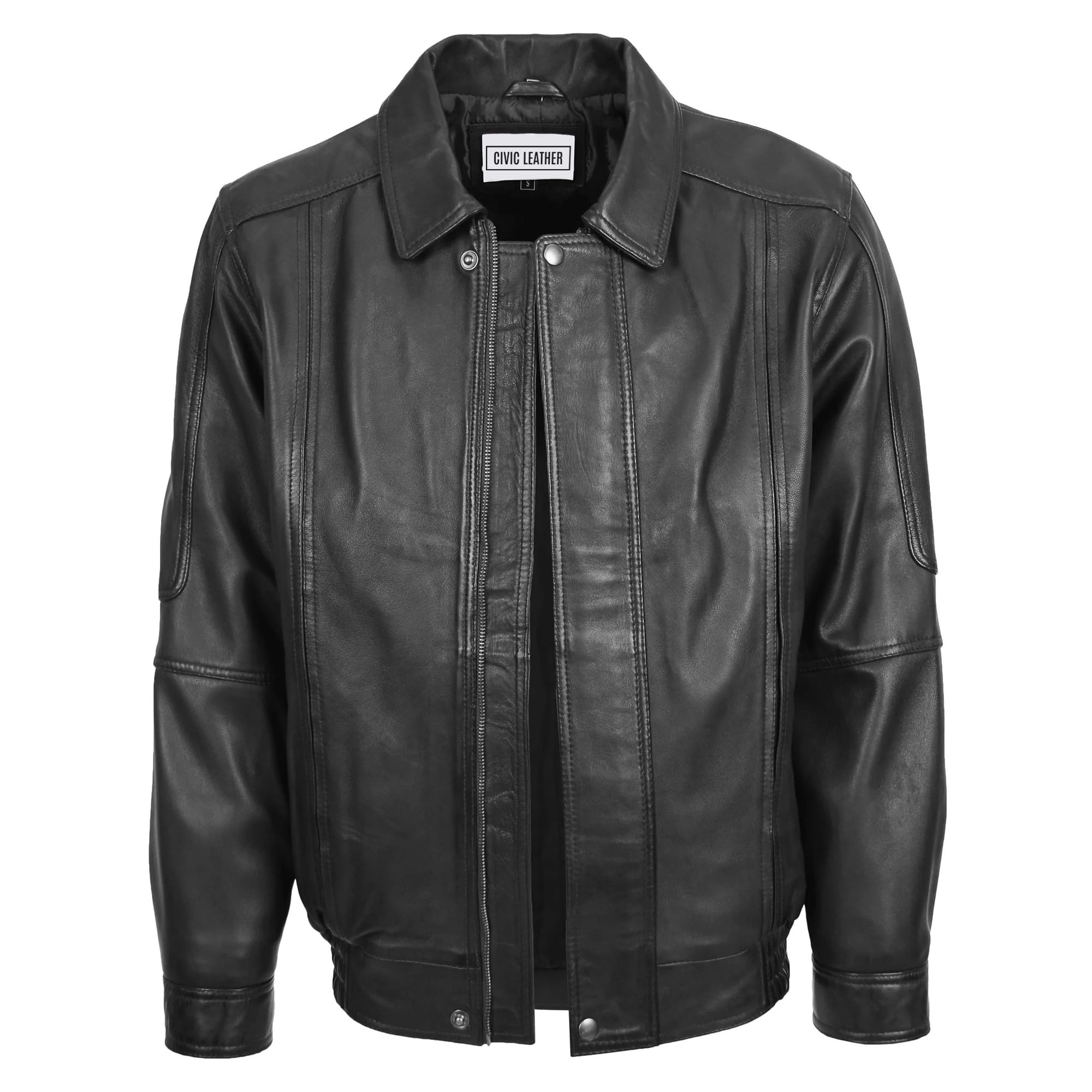 Classic Leather Bomber Jacket Jim Black