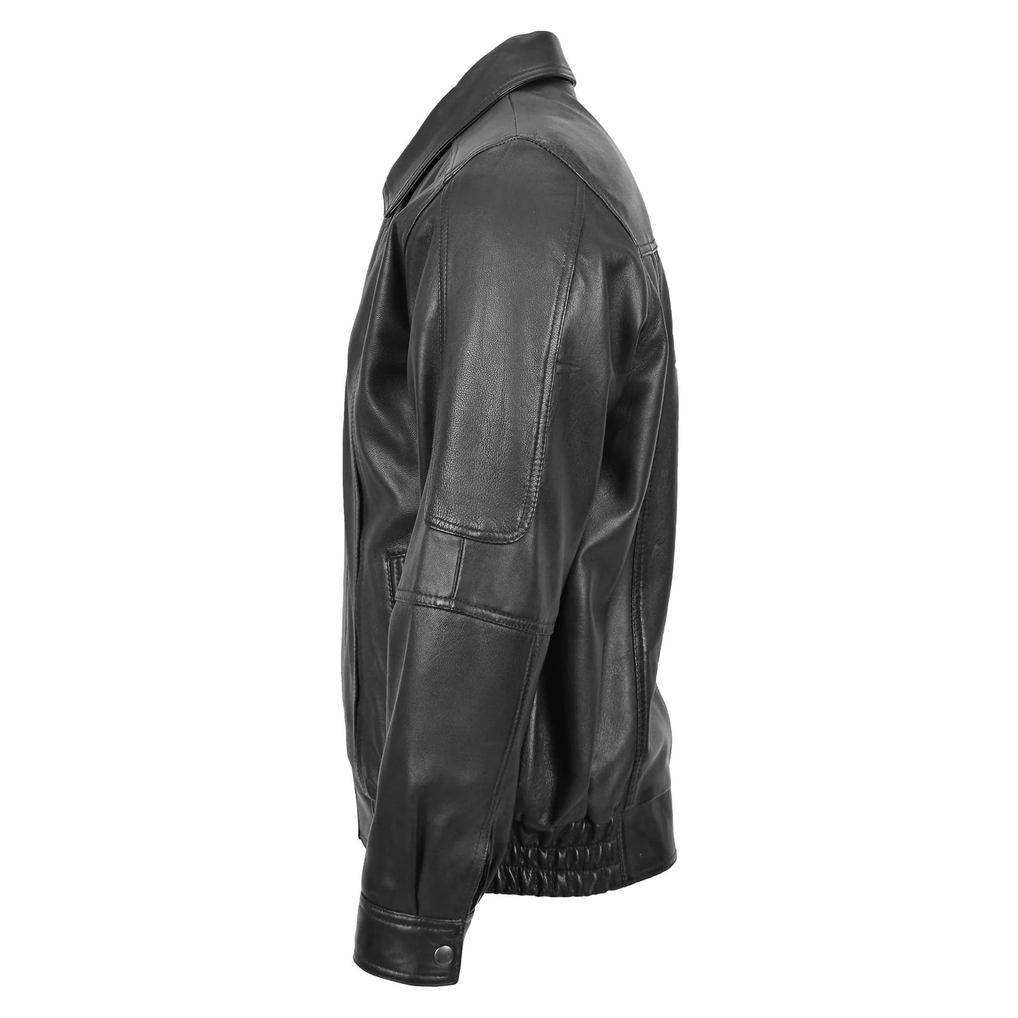 Classic Leather Bomber Jacket Jim Black