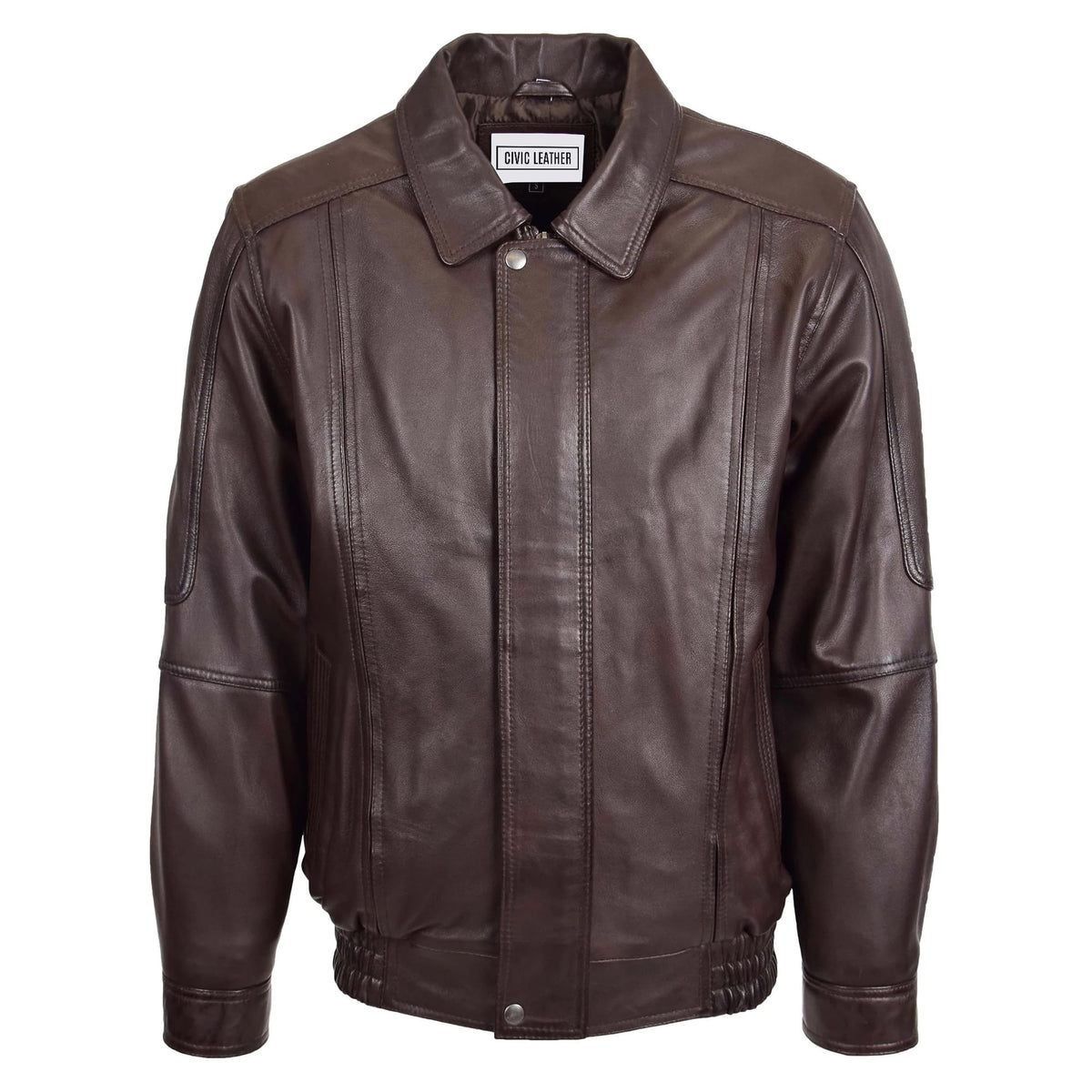 Classic Leather Bomber Jacket Jim Brown Nappa