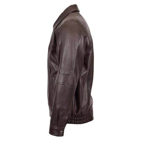 Classic Leather Bomber Jacket Jim Brown Nappa