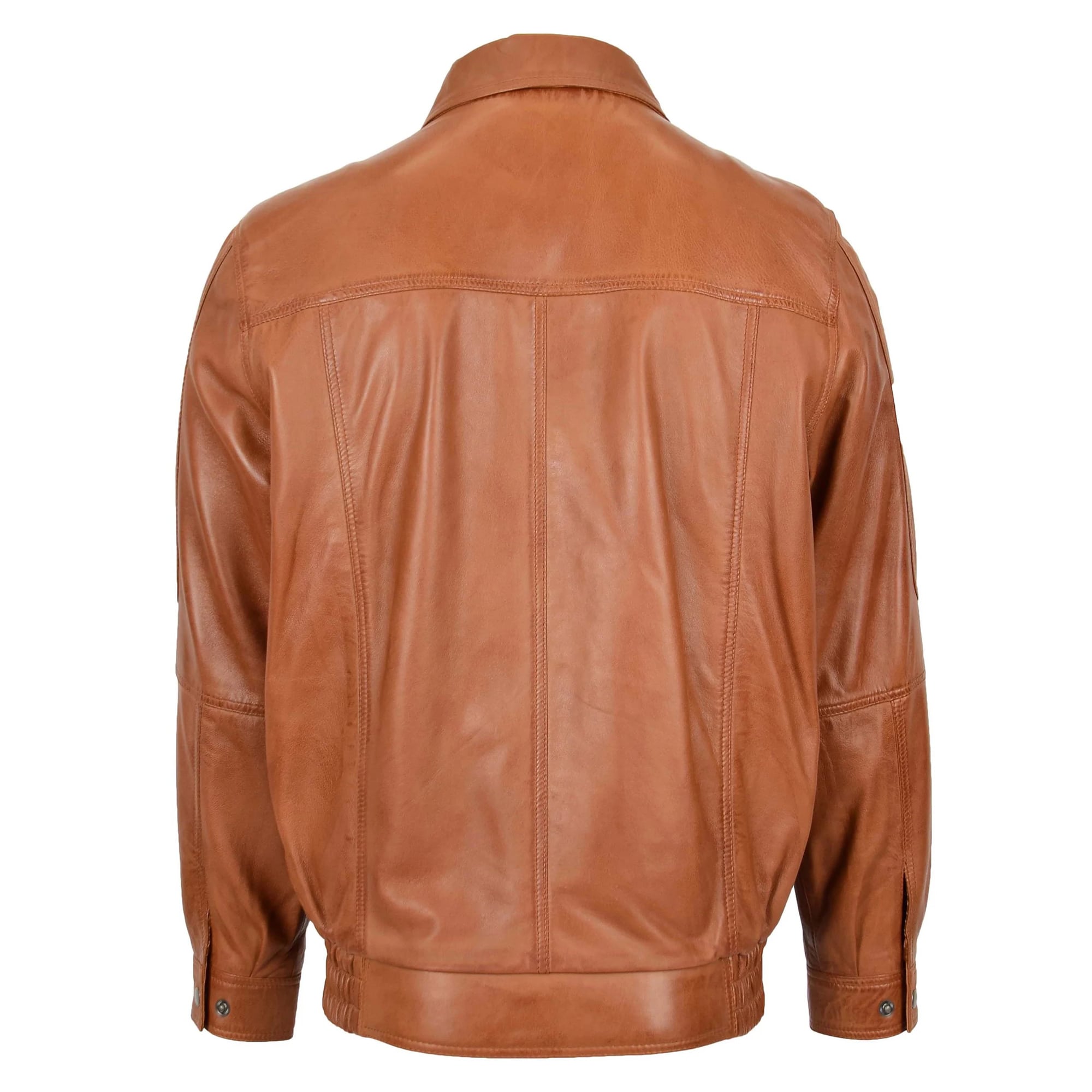 Classic Leather Bomber Jacket Jim Tan