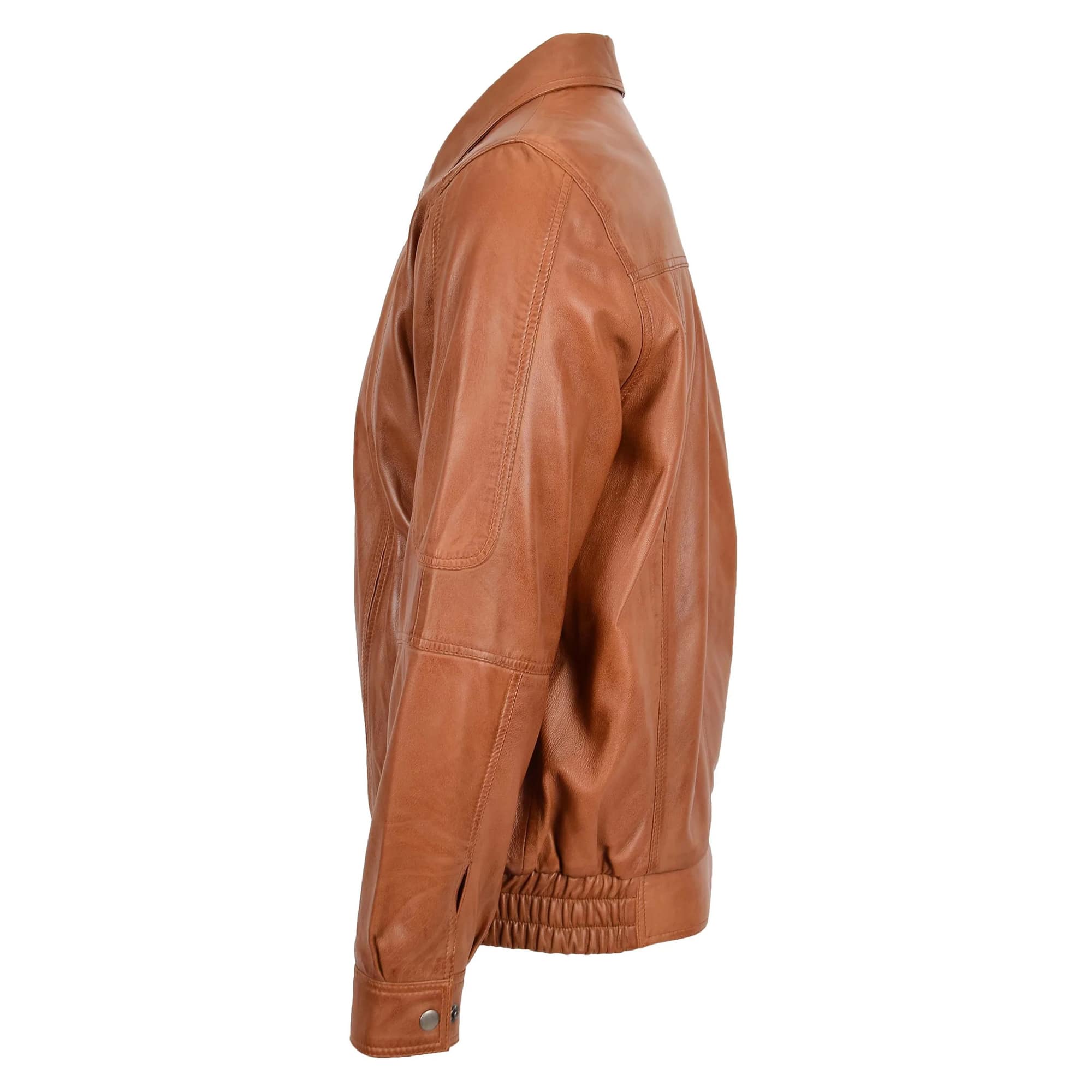 Classic Leather Bomber Jacket Jim Tan