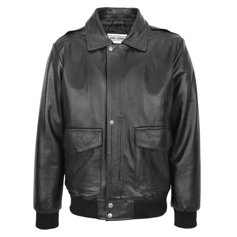 G1 leather bomber jacket Aviator Style Jarrod Black