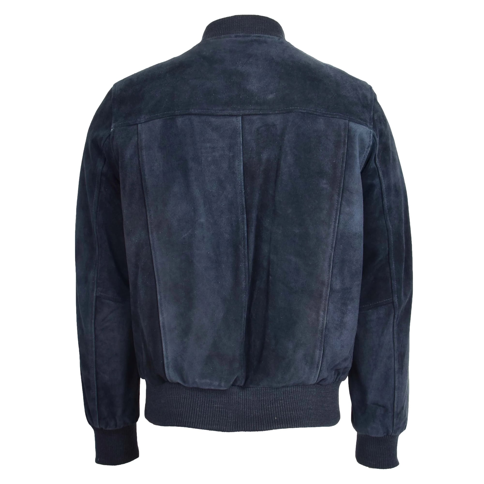 Mens Suede Bomber Varsity Jacket Reg Blue