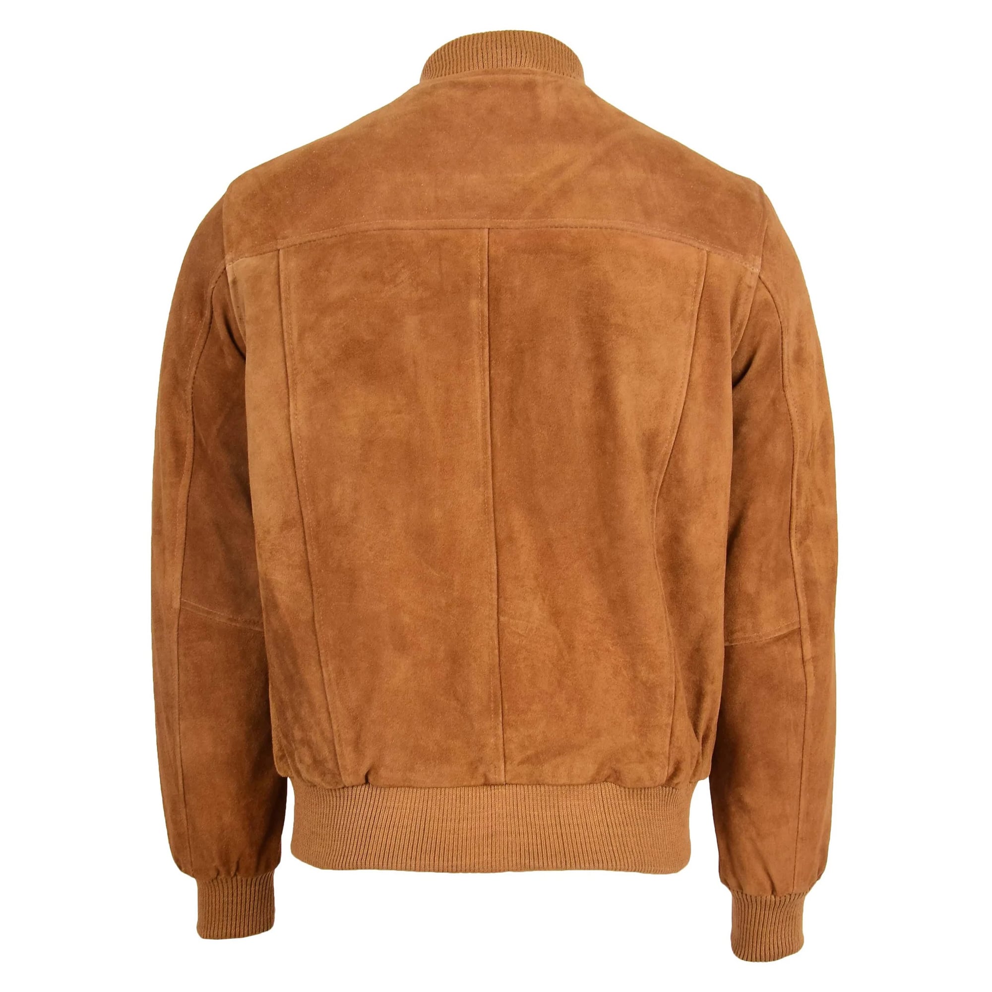 Mens Suede Bomber Varsity Jacket Reg Tan