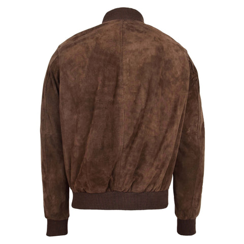 Mens Suede MA-1 Bomber Jacket Trevor Brown