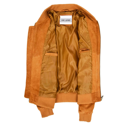 Mens Suede MA-1 Bomber Jacket Trevor Tan