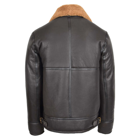 Mens Top Gun Style Sheepskin Jacket Oscar Brown Ginger