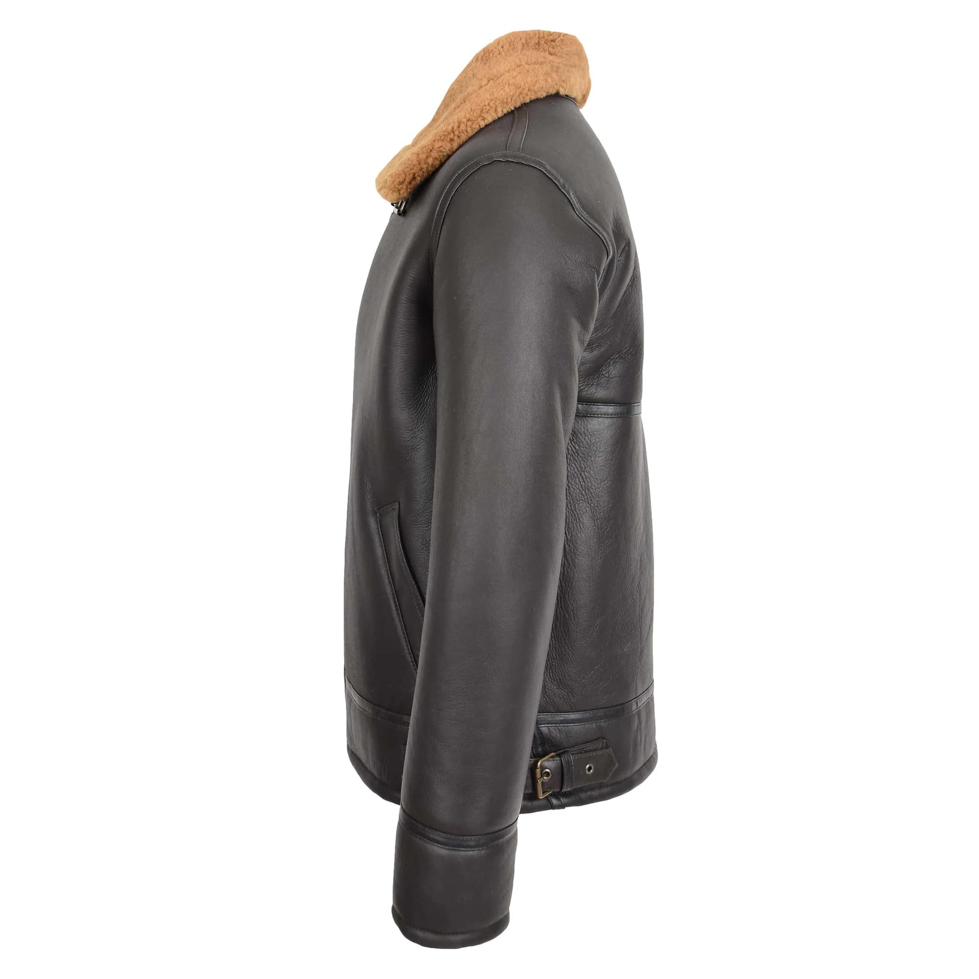 Mens Top Gun Style Sheepskin Jacket Oscar Brown Ginger