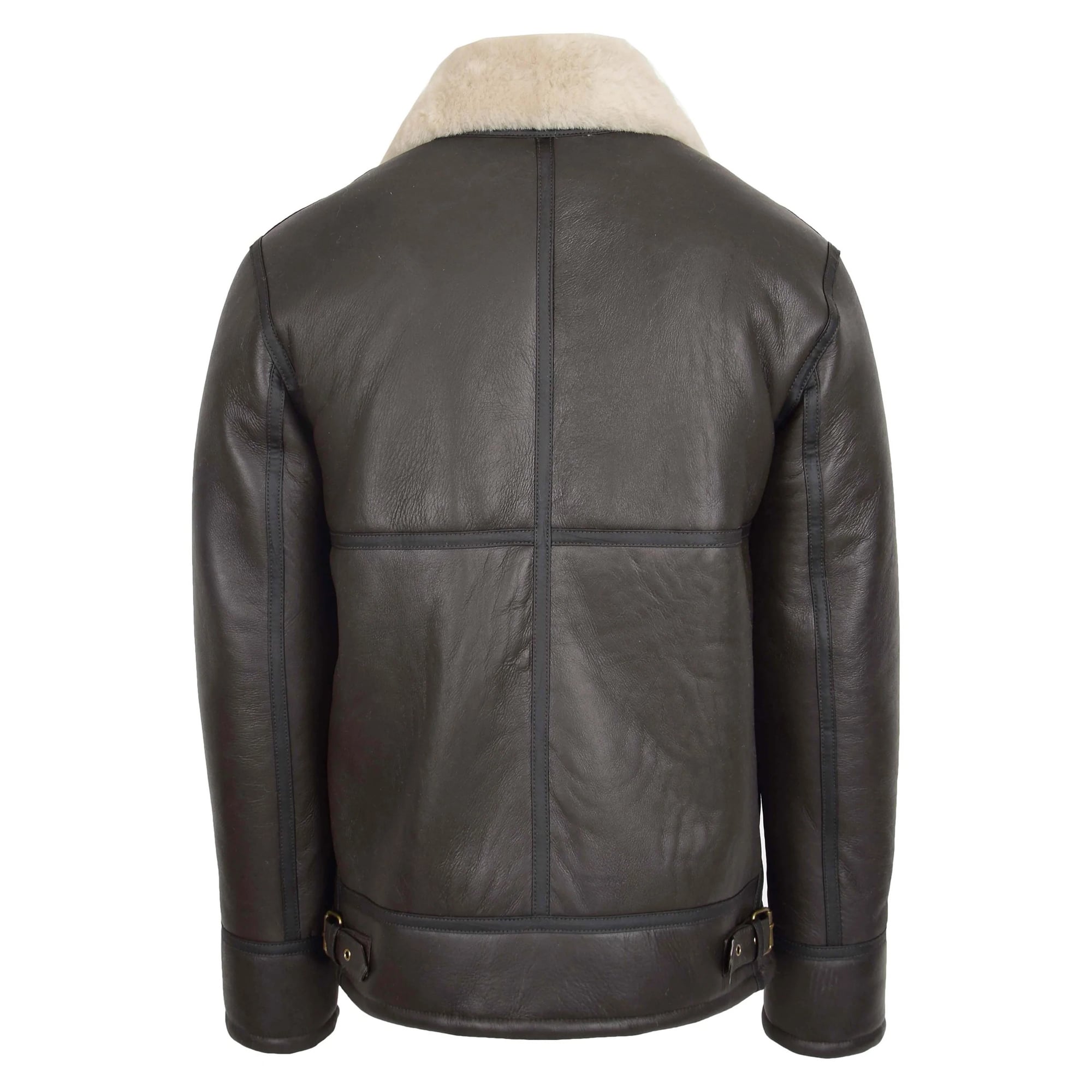 Mens Top Gun Style Sheepskin Jacket Oscar Brown White