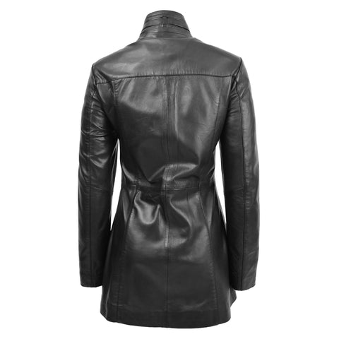 Womens Leather Dual Zip Fastening Jacket Kendall Black