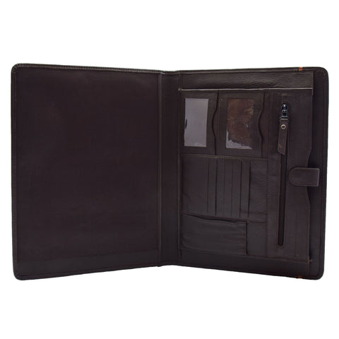 Real Leather Note Pad Portfolio Case Ebury Brown