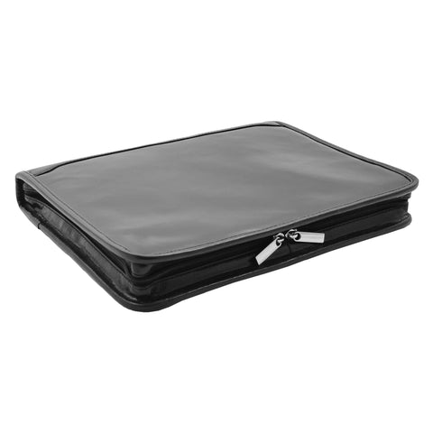 Real Leather Portfolio Ring Binder Case Muker Black