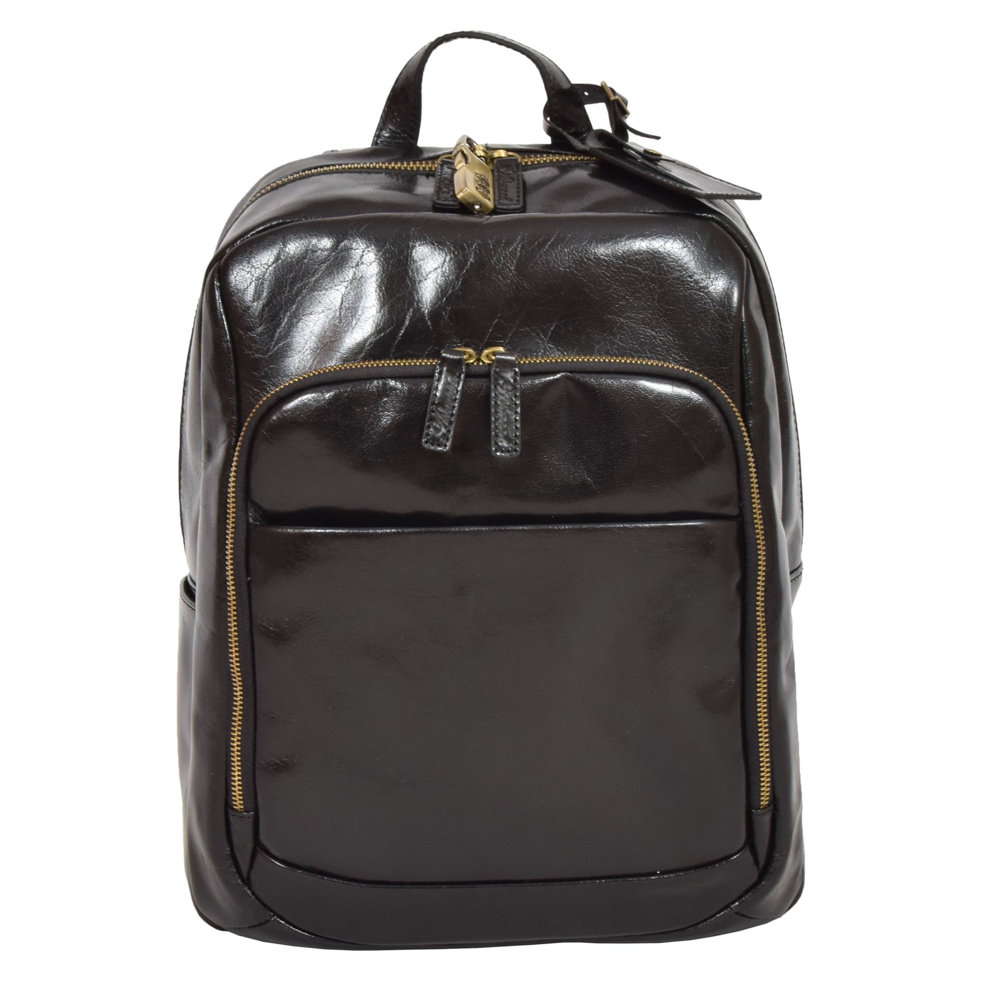 Exclusive Leather Backpack Organiser Rucksack Peru Black