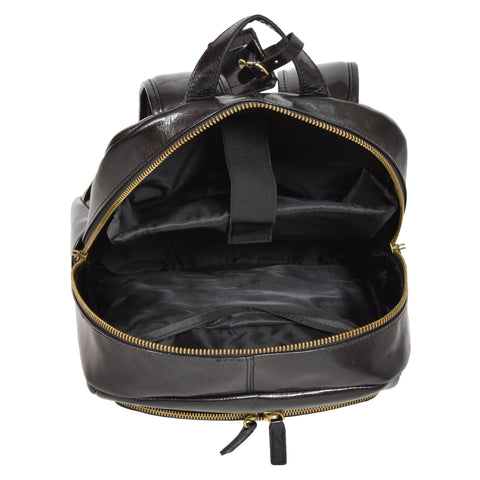 Exclusive Leather Backpack Organiser Rucksack Peru Black