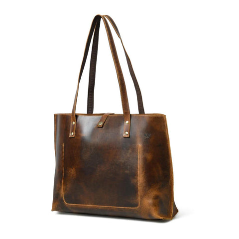 Buffalo Terry Women's Leather Tote Bag Coffee Brown