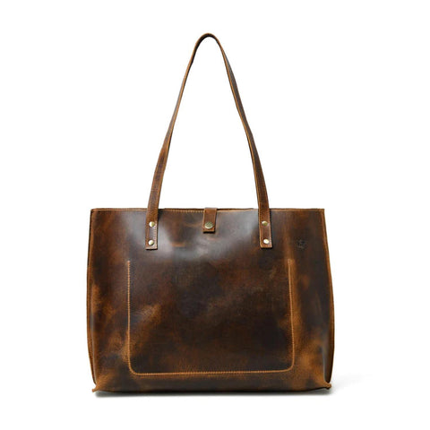 Buffalo Terry Women's Leather Tote Bag Coffee Brown