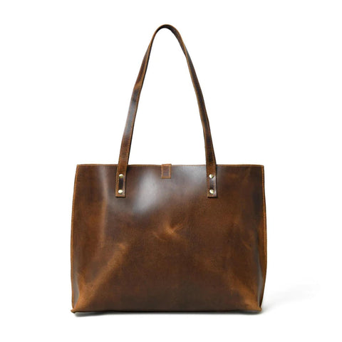 Buffalo Terry Women's Leather Tote Bag Coffee Brown