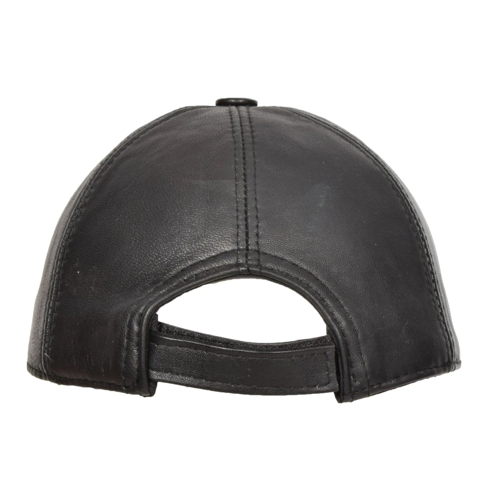 Classic Leather Baseball Cap Black