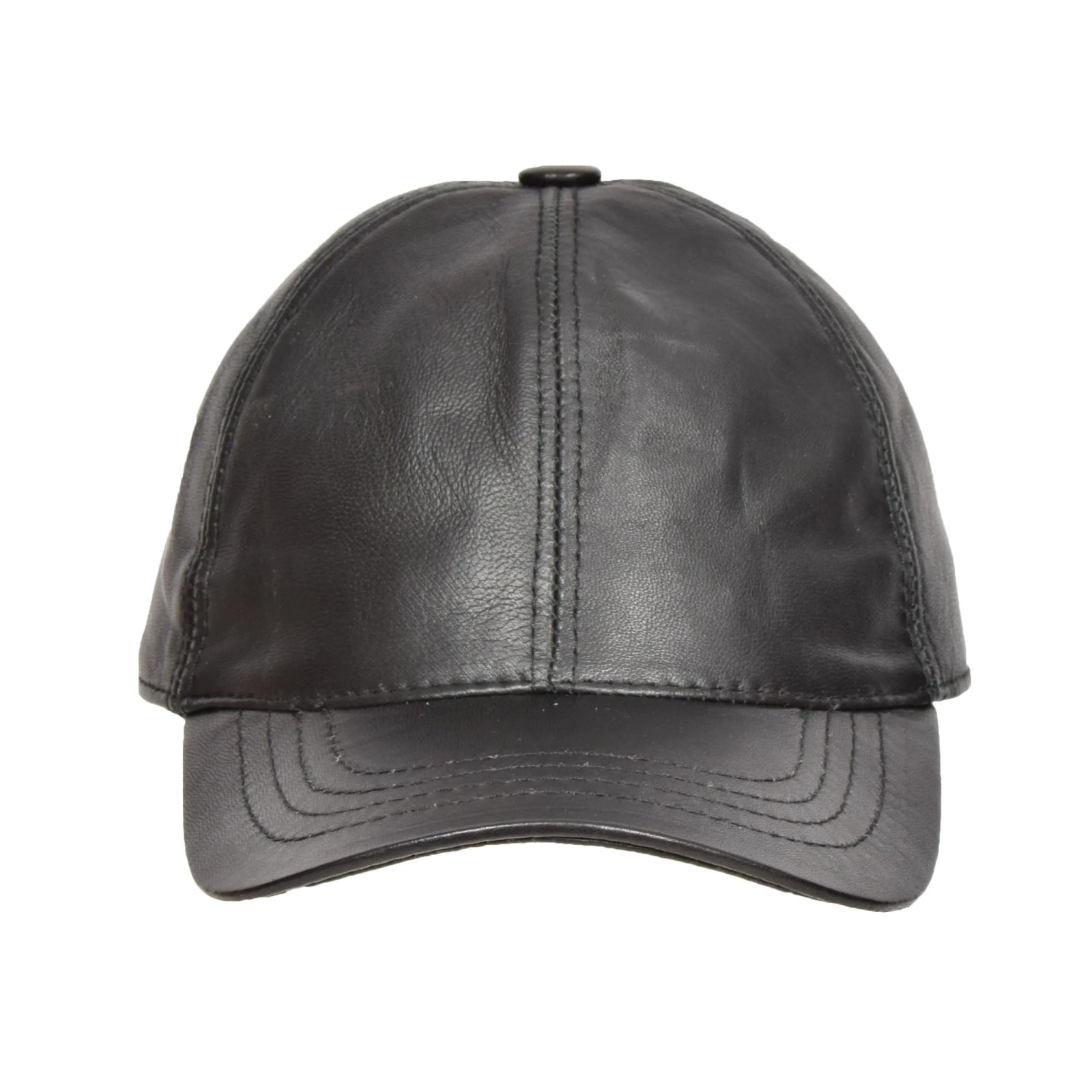 Classic Leather Baseball Cap Black