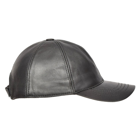 Classic Leather Baseball Cap Black