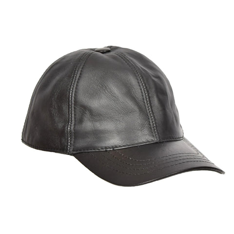 Classic Leather Baseball Cap Black