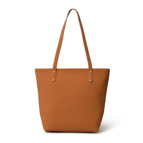 Era Vegan Women's Leather Tote Bag Tan Brown