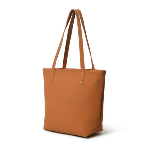 Era Vegan Women's Leather Tote Bag Tan Brown