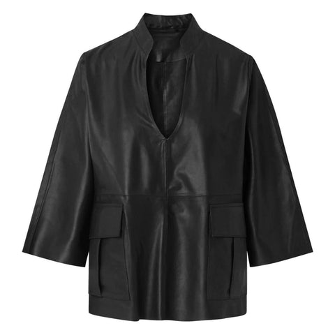 KyleDEP Women's Nero Leather Top Black