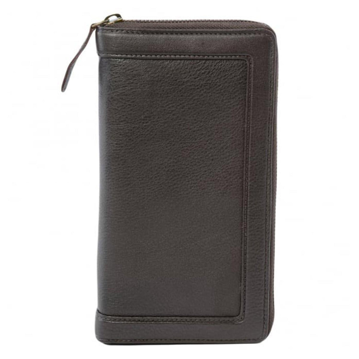 Vegetable Tanned Leather Travel Wallet Brown