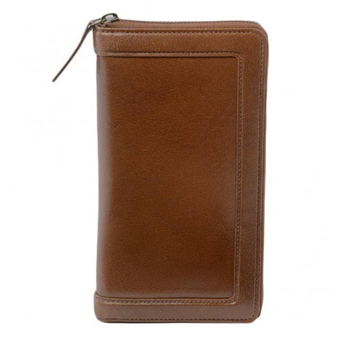 Vegetable Tanned Leather Travel Wallet Chestnut