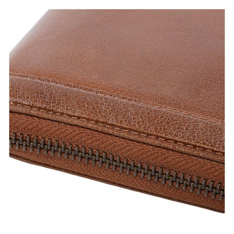 Vegetable Tanned Leather Travel Wallet Chestnut