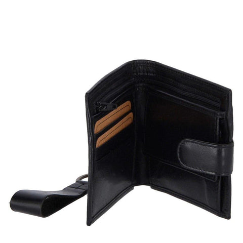 Leather Wallet and Keyring Gift Set Black