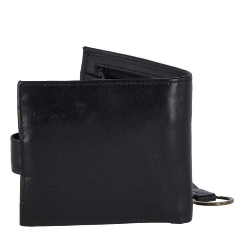 Leather Wallet and Keyring Gift Set Black