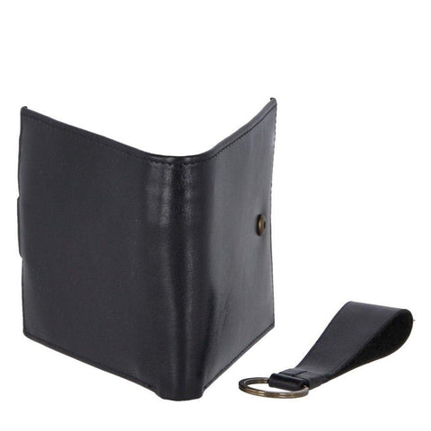 Leather Wallet and Keyring Gift Set Black