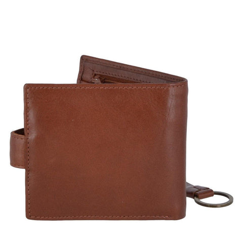 Leather Wallet and Keyring Gift Set Chestnut