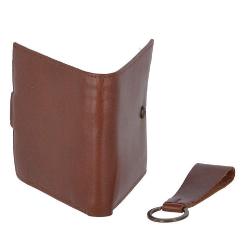 Leather Wallet and Keyring Gift Set Chestnut