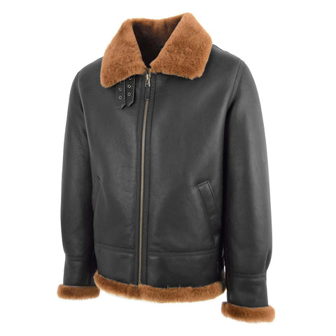 Men's Classic B3 Original Sheepskin Jacket Brown Ginger