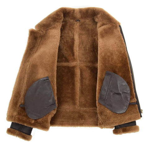 Men's Classic B3 Original Sheepskin Jacket Brown Ginger