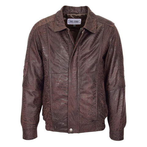 Mens Bomber Leather Jacket Classic Style Jim Brown Nubuck