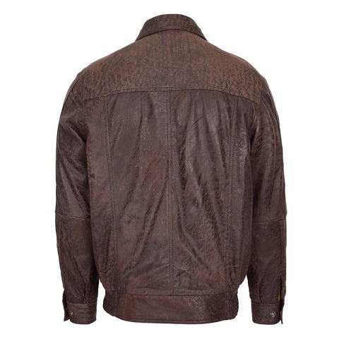 Mens Bomber Leather Jacket Classic Style Jim Brown Nubuck