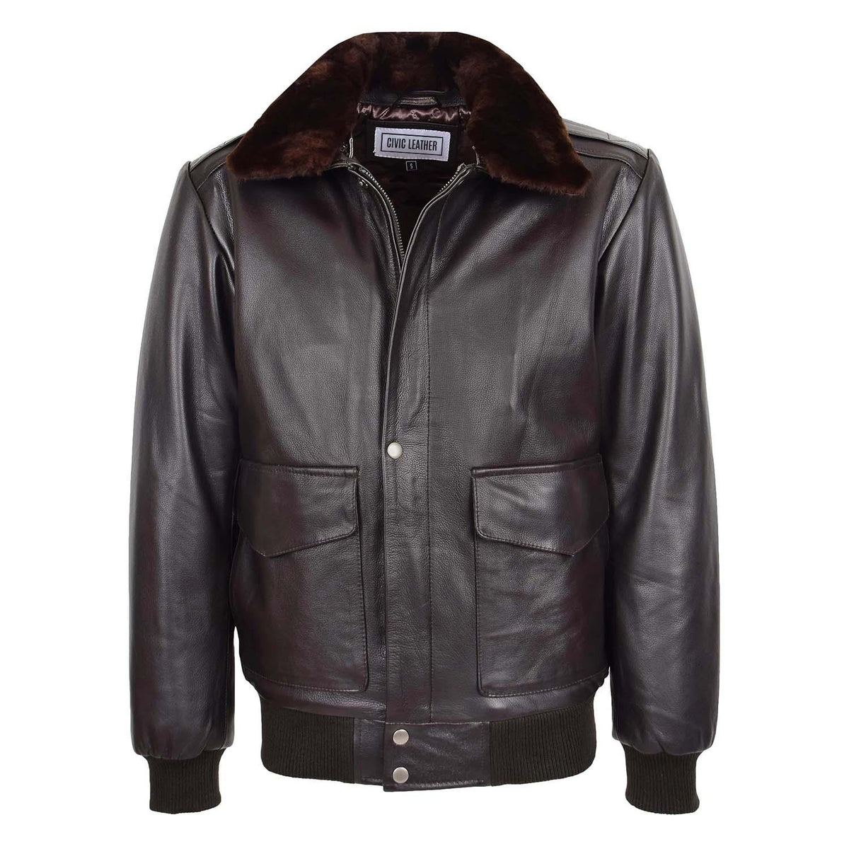 Mens Leather Bomber Jacket G-1 Aviator Style Jarrod Brown