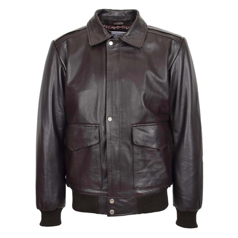 Mens Leather Bomber Jacket G-1 Aviator Style Jarrod Brown