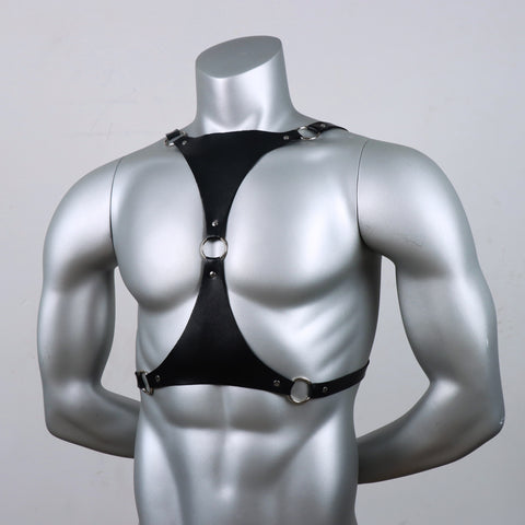 Men's Leather Harness Adjustable Fetish Gay harness Black