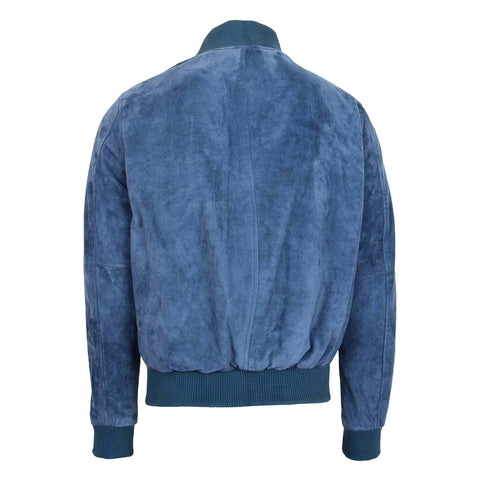 Mens Suede MA-1 Bomber Jacket Trevor Blue