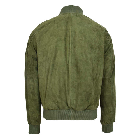 Mens Suede MA-1 Bomber Jacket Trevor Green