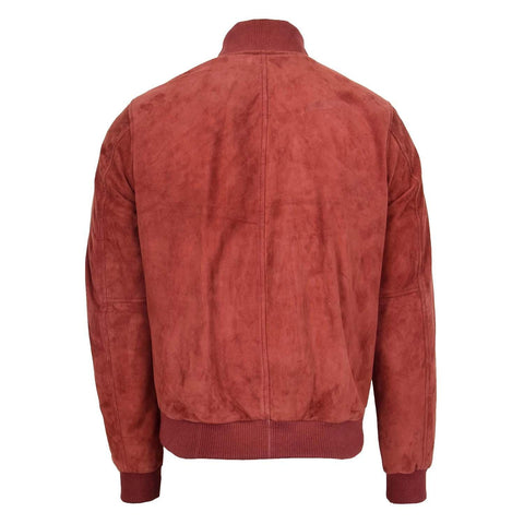 Mens Suede MA-1 Bomber Jacket Trevor Red